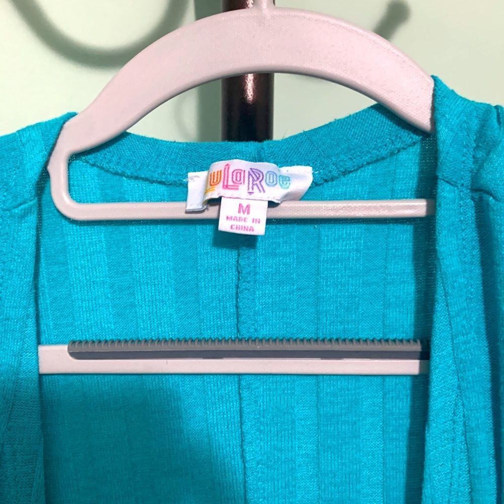 LuLaRoe Turquoise Open Front Ribbed Cape